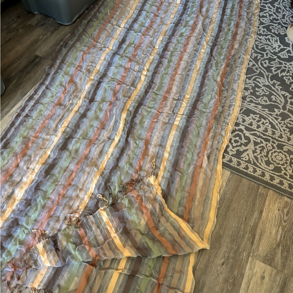Sheer Striped Gauze like Fabric Draping 196”x42